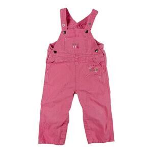 Carhartt Girl Pink Overalls 24 Months Cotton Embroidered Veggie Detail